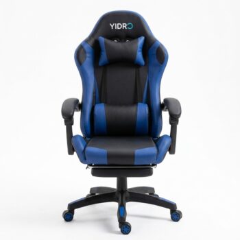 Silla Gamer CCS Azul y Negra — Con Reposapiés
